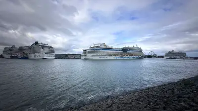 Drei Kreuzfahrtriesen locken Schaulustige nach Warnemünde