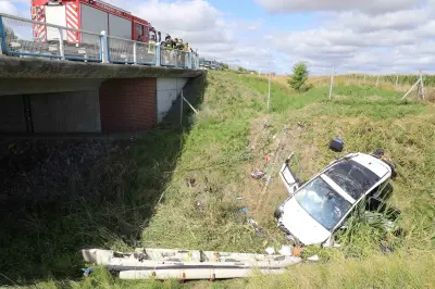 Unfall auf A20: Vier Schwerverletzte nach Sturz von Brücke