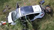4 Schwerverletzte: Auto stürzt von Brücke der Ostsee-Autobahn in die Tiefe