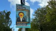 CDU-Politikerin Chris Günther als Ente auf Rostocker Wahlplakaten