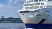 Ostsee-Fähre „Skåne“ fährt noch Monate mit Beule am Bug