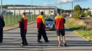 DHL-Depot Leizen evakuiert: Gefahrstoff-Alarm nach Kontakt mit Flüssigkeit