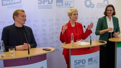 Koalitionsverhandlungen in MV: SPD, Linke und Grüne planen Regierungsbildung